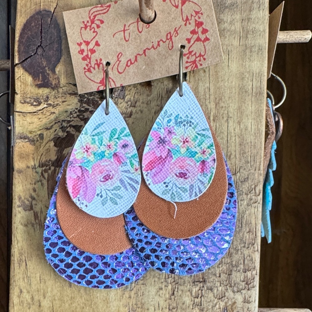 Floral Multicolor Layered Earrings